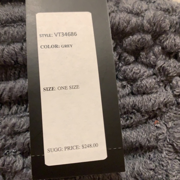 Vertigo Textured Sequin Knit Fringe Poncho OS NWT - Picture 5 of 8